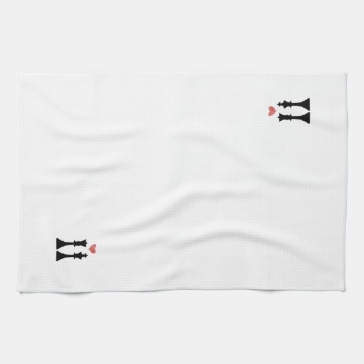 王及び女王のチェス愛 キッチンタオル (横)