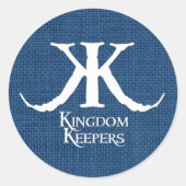 王国の看守の青い円のステッカー ラウンドシール (正面)