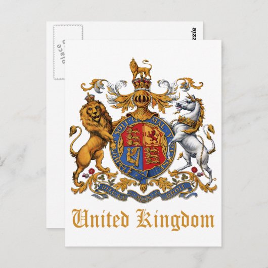 王国の紋章統一された ポストカード (正面/裏面)