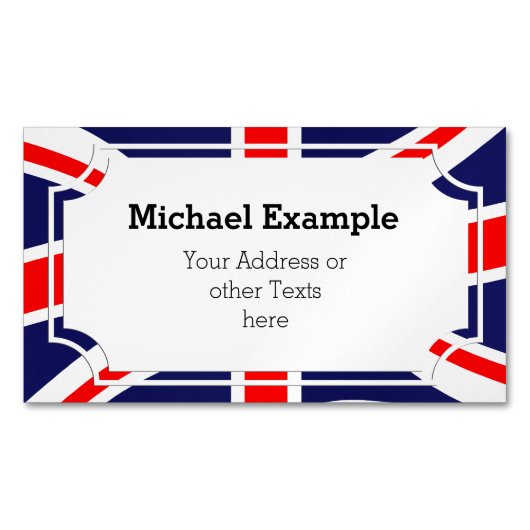 王国の統一された国旗+アイディア マグネット名刺 (正面)