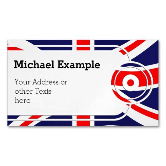 王国の統一された国旗+アイディア マグネット名刺 (正面)