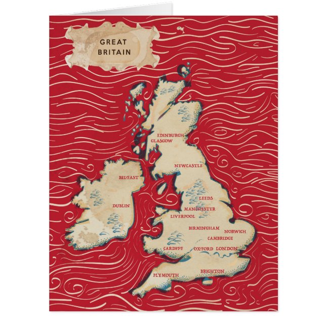 王国ヴィンテージ統一されたポスターの地図 (正面)