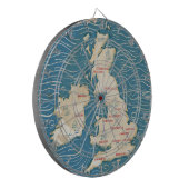 王国ヴィンテージ統一されたポスターの地図 ダーツボード (正面左)