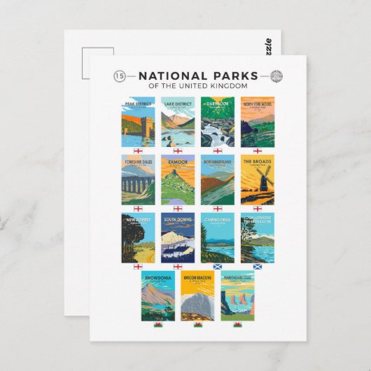 王国一覧の統一された国立公園 ポストカード (正面/裏面)