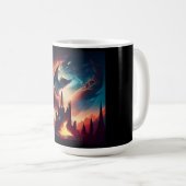 王国上空を飛ぶドラゴン コーヒーマグカップ (正面右)