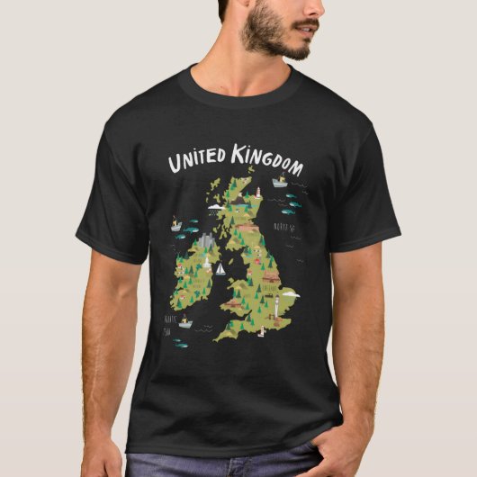 王国統一されたの地図 Tシャツ (正面)