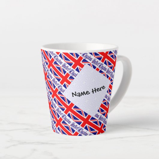 王国統一されたイギリス素晴らし国旗のタイル貼り カフェラテマグ (右アングル)