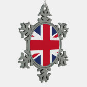 王国統一された国旗 スノーフレークピューターオーナメント (左)