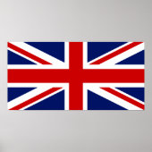 王国赤白黒十字統一された旗 ポスター (正面)