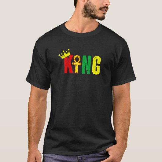 王夫人エジプト人アンク嘔吐おもしろい黒 Tシャツ (正面)