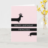 王女おもしろい王冠ハッピーバースデーのダシュント カード (黄色い花)