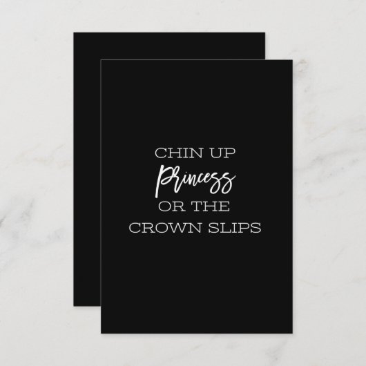 王女か王冠を上げスリップまたは滑ることる サンキューカード (正面/裏面)