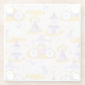 王女が付いているパターン ガラスコースター (裏面)