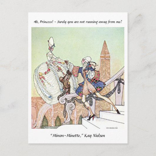 王女で飛んでいる衝撃を受けたカイニールセン王子 ポストカード (正面)