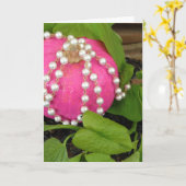 王女のカボチャ、ピンクのカボチャは、nのカボチャを真珠で飾ります カード (黄色い花)