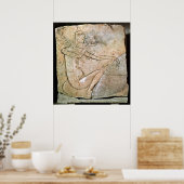 王女のレリーフ、 浮き彫りのロースト食べ物を描写する ポスター (キッチン)