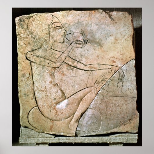 王女のレリーフ、 浮き彫りのロースト食べ物を描写する ポスター (正面)