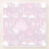 王女の城およびユニコーンの虹 ガラスコースター (裏面)