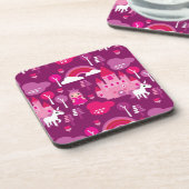 王女の城およびユニコーンの虹 コースター (左側)