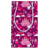 王女の城およびユニコーンの虹 スモールペーパーバッグ (正面)