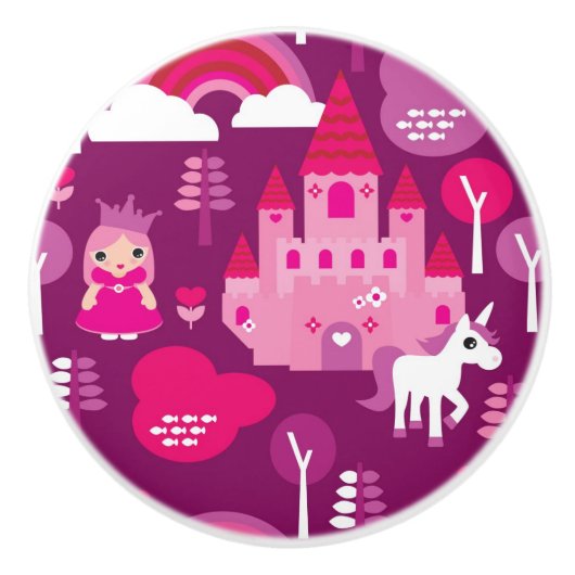 王女の城およびユニコーンの虹 セラミックノブ (正面)