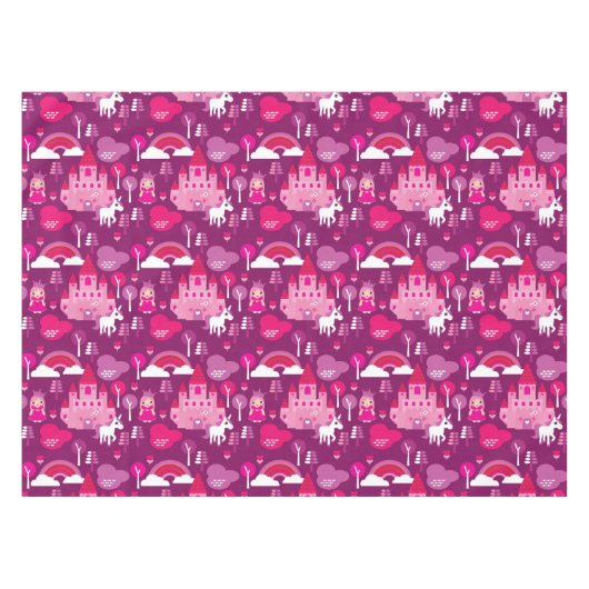 王女の城およびユニコーンの虹 テーブルクロス (正面(横))