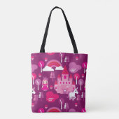 王女の城およびユニコーンの虹 トートバッグ (裏面)