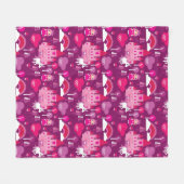 王女の城およびユニコーンの虹 フリースブランケット (正面(横))