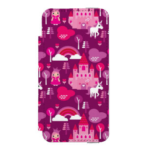 王女の城およびユニコーンの虹 iPhone SE/5/5sウォレットケース