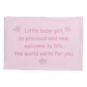 王女の王冠、ベビーの贈り物パーソナライズされた、 枕カバー (裏面)