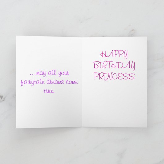 王女の誕生日 カード (内部)