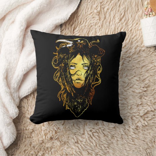 王女を抱く黒い鳥 クッション (ブランケット)