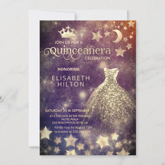 王女クールの月の星 招待状 (正面)