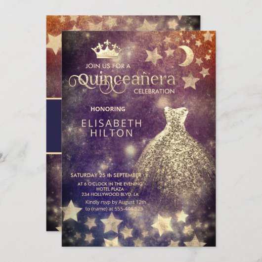 王女クールの月の星 招待状 (正面/裏面)