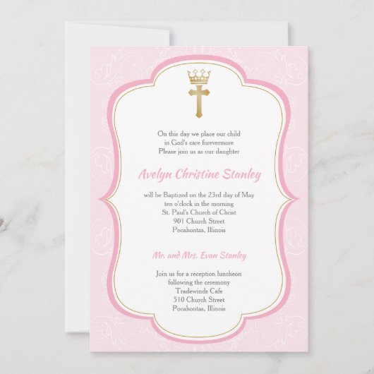 王女洗礼招待状 招待状 (正面)