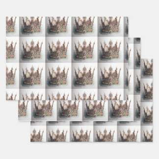 王妃に合わせた王冠の包装紙 ラッピングペーパーシート