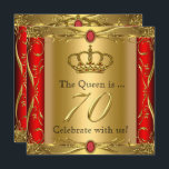 王妃または王リーガルレッド金ゴールド70th誕生日パーティー 招待状<br><div class="desc">クイーンまたは王王室の王子、赤金ゴールドエリート70th誕生日パーティー。金ゴールド王室のリーガルレッド。エレガントな誕生日パ華美ーティ金ゴールド。エレガント誕生日招待状男性へパーティーと女性。</div>