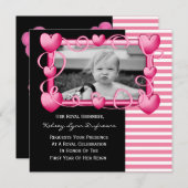 王妃殿下の写真付き誕生日招待状 招待状 (正面/裏面)