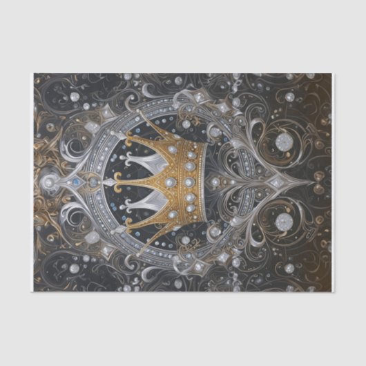 王妃素晴らしい金ゴールドとシルバー 薄葉紙 (正面)