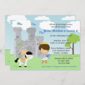 王子および騎士子供の誕生日のパーティの招待状 招待状 (正面/裏面)