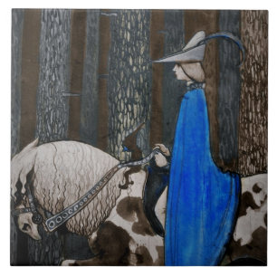 王子とトムテンが森を抜ける タイル