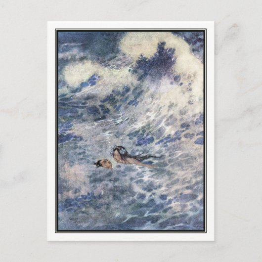 王子と人魚は、エドモンド・ダラック作 ポストカード (正面)