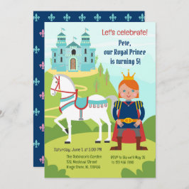 王子の男の子の誕生日パーティー 招待状