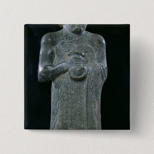王子のGudea、紀元前のc.2150彫像 缶バッジ (正面)