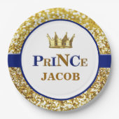 王子は|海軍および金ゴールドの王子のプレートをめっきします ペーパープレート (正面)