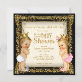 王子またはプリンセス性別が赤ちゃんファンシーのシャワーを明かす 招待状 (裏面)
