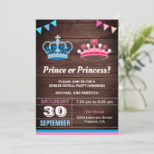 王子またはプリンセス性別によるパーティーの表示 招待状 (スタンド正面)