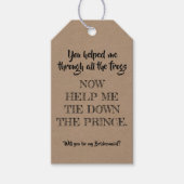 王子を縛り付ける – Bridesmaid おもしろい Proposal ギフトタグ (正面)
