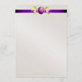 王子及びプリンセスの紫色の宝石の頂上の結婚式メニュー メニュー (裏面)