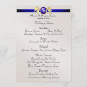 王子及びプリンセスの青い宝石の頂上の結婚式メニュー メニュー (正面)